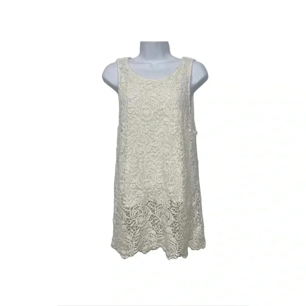 Lucky Brand cream woven embroidery dress - Picture 1 of 3